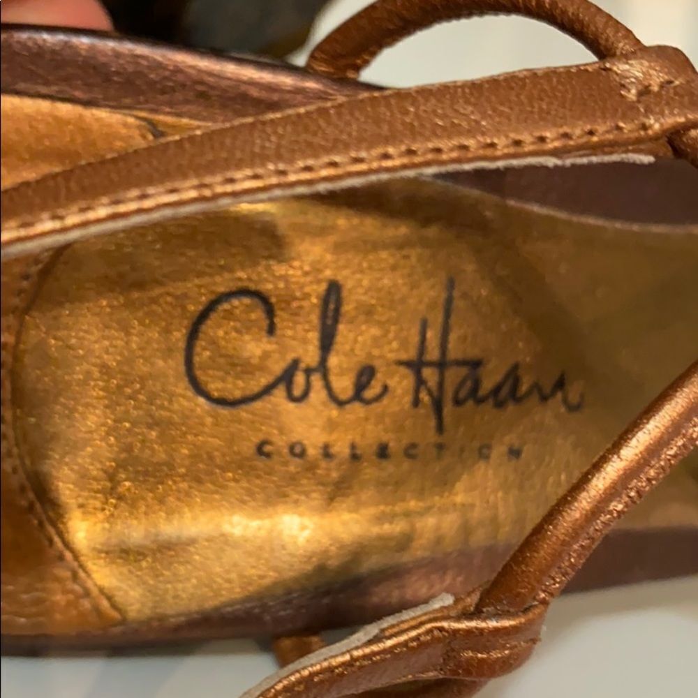 Cole Haan Bronze Wedge Jewel Strappy Sandals - Picture 10 of 16